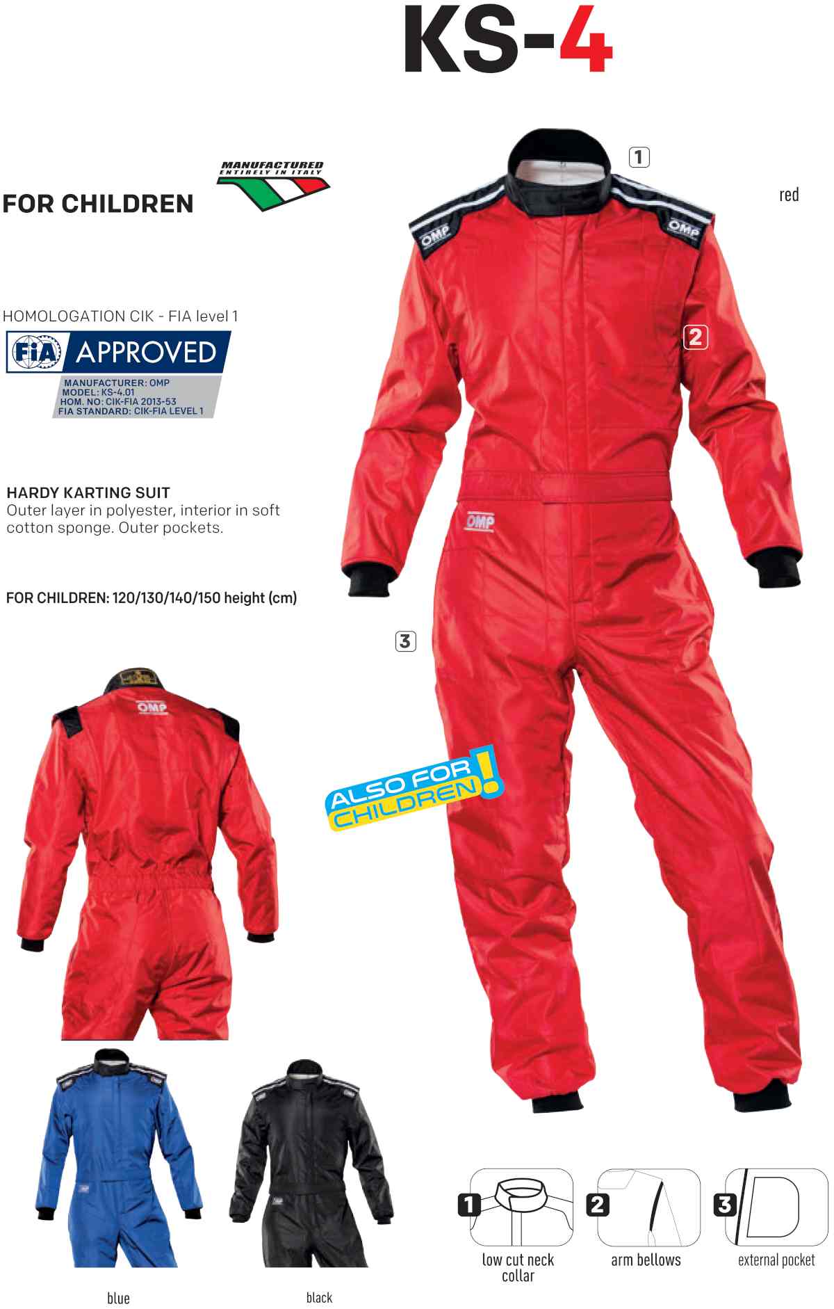 OMP KS-4 karting kjøredress